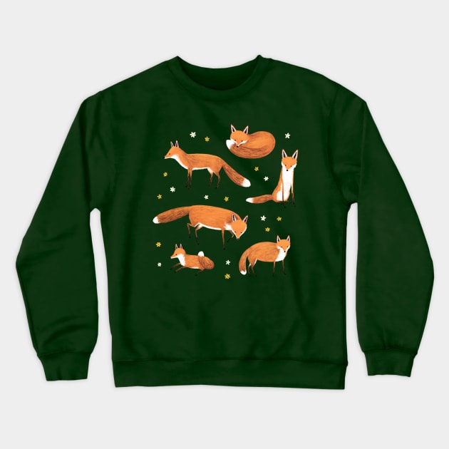 Red Foxes Crewneck Sweatshirt by Sophie Corrigan